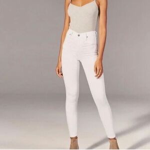Abercrombie Simone High Rise Ankle White Jeans